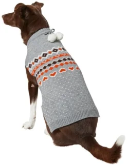 Frisco Fall Hearts with Pom Pom Dog & Cat Sweater