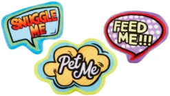 Frisco Retro Plush Squeaky Comic Book Bubble Dog Toy, 3 count