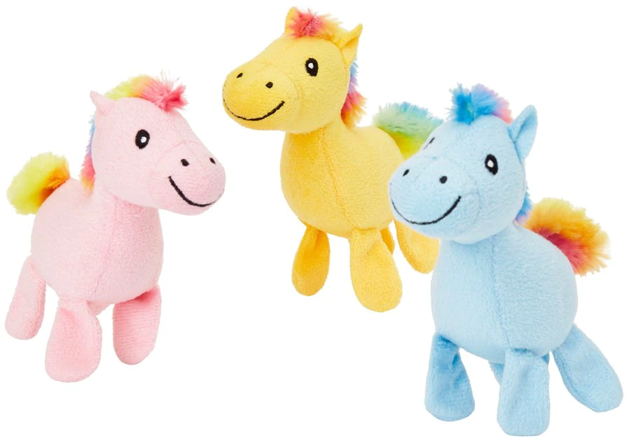 Frisco Retro Colorful Pony Plush Squeaky Dog Toy 3 Frisco Retro Colorful Pony Plush Squeaky Dog Toy