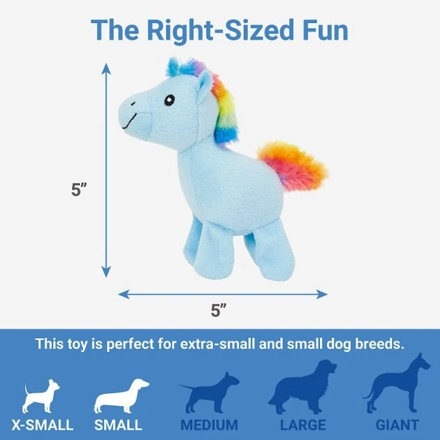 Frisco Retro Colorful Pony Plush Squeaky Dog Toy 4 Frisco Retro Colorful Pony Plush Squeaky Dog Toy - Image 2