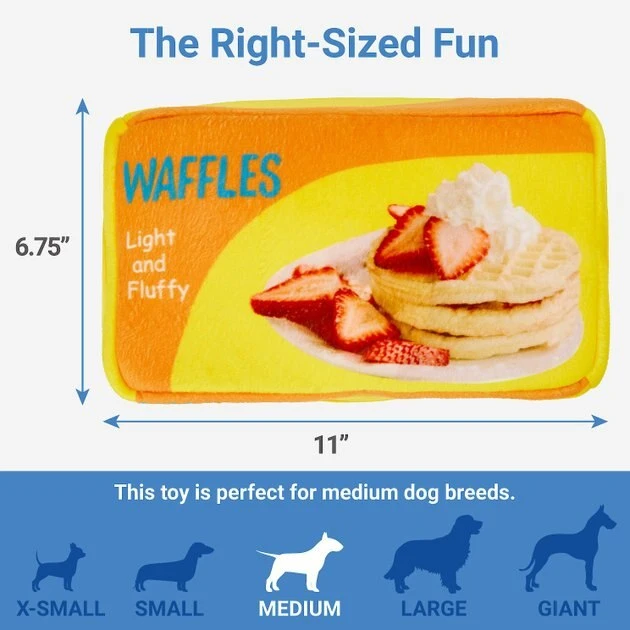 Frisco Retro Waffle Box Hide & Seek Plush Puzzle Squeaky Dog Toy 4 Frisco Retro Waffle Box Hide & Seek Plush Puzzle Squeaky Dog Toy - Image 2