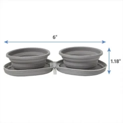 Frisco Travel Collapsible Silicone Dog & Cat Bowl, Gray -FRISCO Sales 232062 PT6. SY630 V1605758273