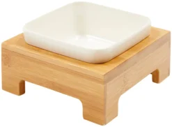 Frisco Square Melamine Dog & Cat Bowl with Bamboo Stand