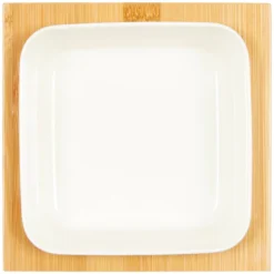 Frisco Square Melamine Dog & Cat Bowl with Bamboo Stand -FRISCO Sales 232072 PT2. SY630 V1605110560