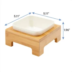 Frisco Square Melamine Dog & Cat Bowl with Bamboo Stand -FRISCO Sales 232072 PT6. SY630 V1605756717