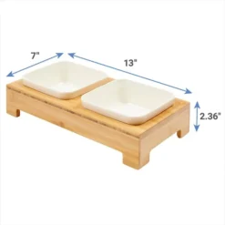 Frisco Square Melamine Dog & Cat Bowl Set with Bamboo Stand -FRISCO Sales 232076 PT6. SY630 V1605753410