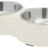 Frisco Stainless Steel Double Dog Bowls with Melamine Stand