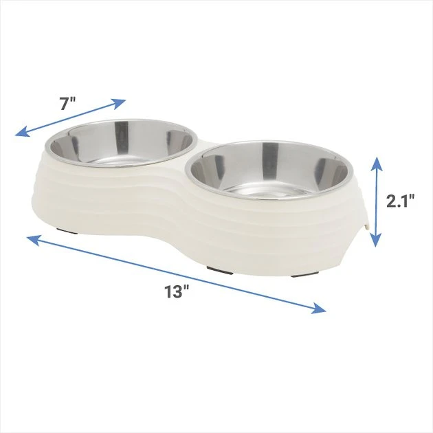 Frisco Stainless Steel Double Dog Bowls with Melamine Stand 6 Frisco Stainless Steel Double Dog Bowls with Melamine Stand - Image 4
