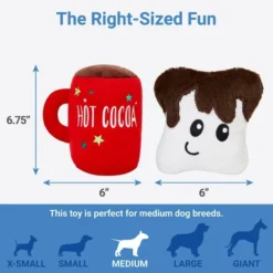 Frisco Holiday Hot Cocoa 2-in-1 Plush Squeaky Dog Toy -FRISCO Sales 233199 PT1. SY630 V1605585782