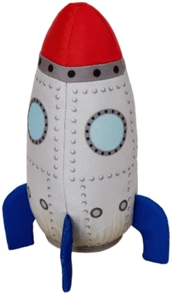 Frisco Ballistic Nylon Plush Squeaky Rocket Ship Dog Toy