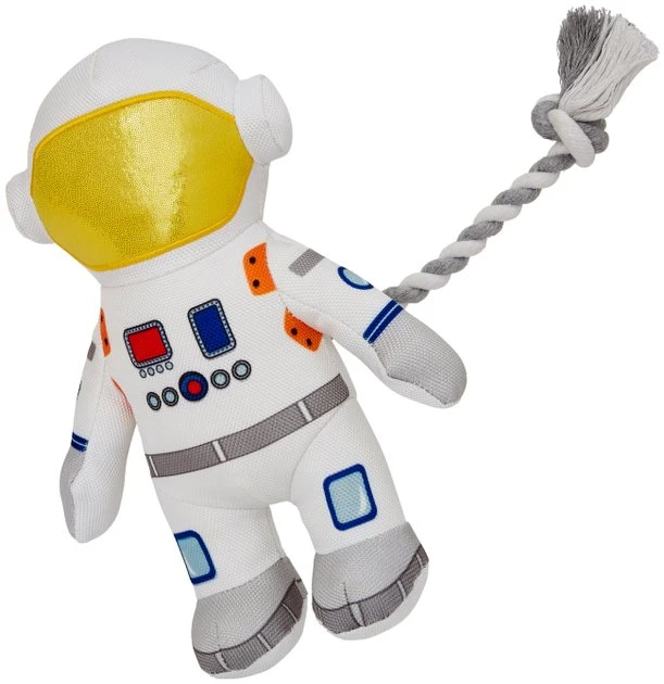 Frisco Ballistic Nylon Plush with Rope Squeaky Astronaut Dog Toy 3 Frisco Ballistic Nylon Plush with Rope Squeaky Astronaut Dog Toy