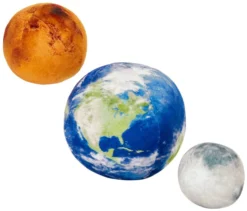 Frisco Earth, Mars, & Moon Plush Squeaky Dog Toy, 3 count