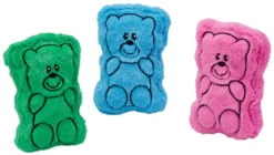 Frisco Zoomies & Chill Gummy Bear Plush Squeaky Dog Toy, 3 count