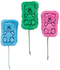 Frisco Zoomies & Chill Gummy Bear Plush Cat Toy with Catnip, 3 count