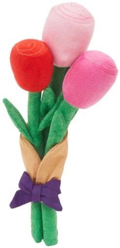 Frisco Rose Bouquet Plush Squeaky Dog Toy