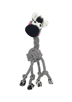 Frisco Zebra Rope Squeaky Dog Toy