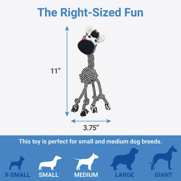 Frisco Zebra Rope Squeaky Dog Toy 4 Frisco Zebra Rope Squeaky Dog Toy - Image 2