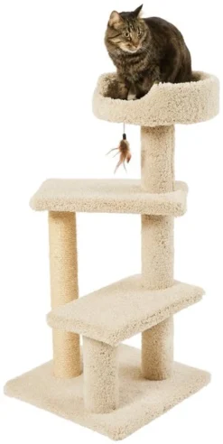 Frisco 41.5-in Real Carpet Wooden Cat Tree -FRISCO Sales 244526 PT2. SY630 V1603296691
