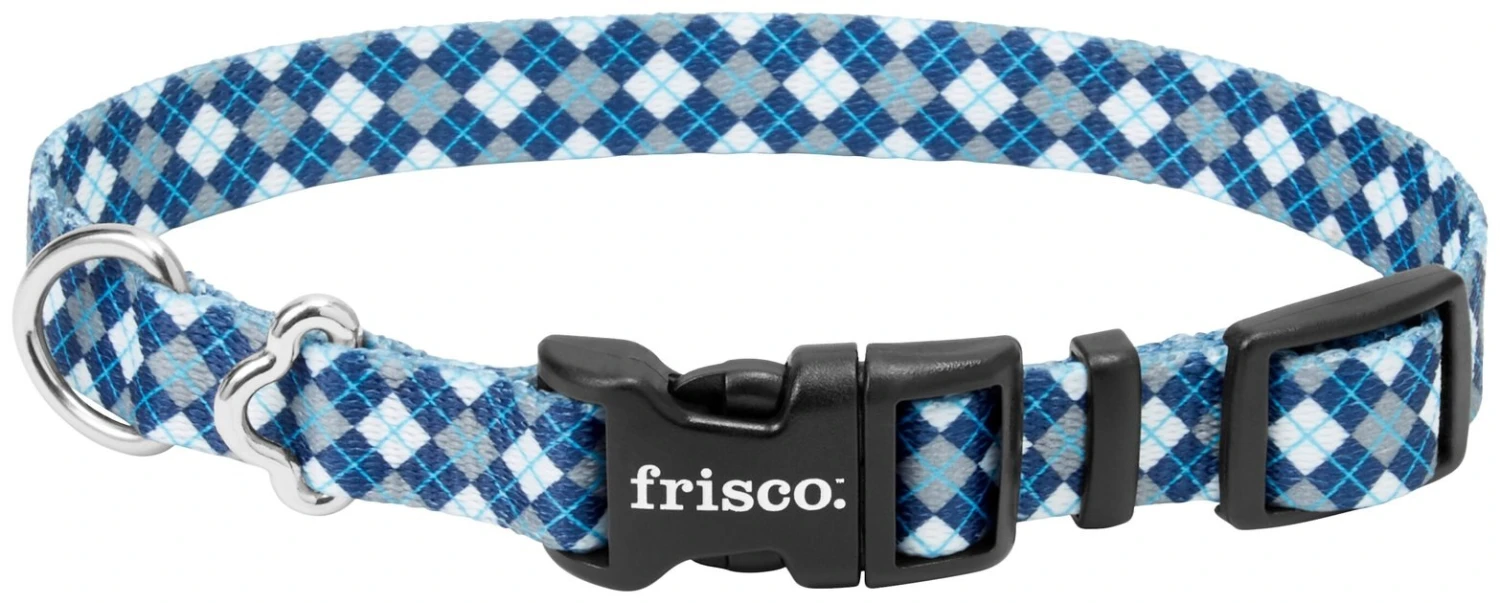 Frisco Blue Argyle Dog Collar 3 Frisco Blue Argyle Dog Collar