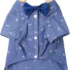Frisco Anchor Print Chambray Dog & Cat Button Up Shirt -FRISCO Sales 249104 MAIN. SY630 V1624619871
