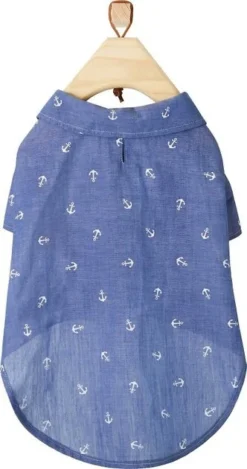 Frisco Anchor Print Chambray Dog & Cat Button Up Shirt -FRISCO Sales 249104 PT3. SY630 V1624605471