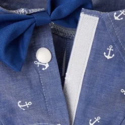 Frisco Anchor Print Chambray Dog & Cat Button Up Shirt -FRISCO Sales 249104 PT5. SY630 V1624610866