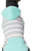 Frisco Striped Colorblock Dog & Cat Hoodie, Teal -FRISCO Sales 249146 MAIN. SY630 V1614105690