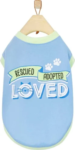 Frisco Rescued, Adopted, Loved Dog & Cat T-Shirt, Blue