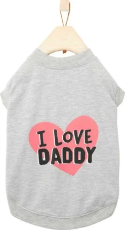 Frisco I Love Daddy Dog & Cat T-Shirt, Gray