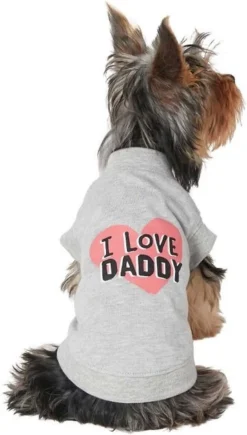 Frisco I Love Daddy Dog & Cat T-Shirt, Gray -FRISCO Sales 249262 PT2. SY630 V1624600371