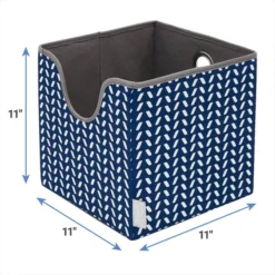 Frisco Square Collapsible Pet Toy Storage Bin, Navy Herringbone 10 Frisco Square Collapsible Pet Toy Storage Bin, Navy Herringbone -FRISCO Sales 250566 PT2. SY630 V1613774177