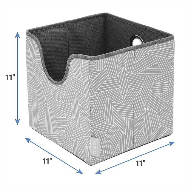 Frisco Square Collapsible Pet Toy Storage Bin, Gray Basket Weave 5 Frisco Square Collapsible Pet Toy Storage Bin, Gray Basket Weave - Image 3