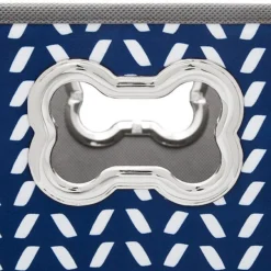 Frisco Rectangle Collapsible Pet Toy Storage Bin, Navy Herringbone -FRISCO Sales 250574 PT4. SY630 V1613772691