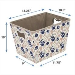 Frisco Rectangle Collapsible Pet Toy Storage Bin, Tan Novelty Paws 9 Frisco Rectangle Collapsible Pet Toy Storage Bin, Tan Novelty Paws -FRISCO Sales 250581 PT2. SY630 V1613773601
