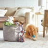 Frisco Round Collapsible Pet Toy Storage Bin, Gray Basket Weave -FRISCO Sales 250585 MAIN. SY630 V1615242785