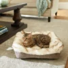 Frisco Fur Cuffed Rectangle Cuddler Cat & Dog Bolster Bed