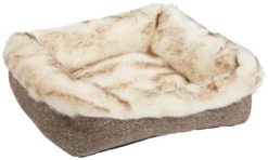 Frisco Fur Cuffed Rectangle Cuddler Cat & Dog Bolster Bed -FRISCO Sales 251910 PT2. SY630 V1615524539