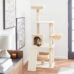 Frisco 62-in Faux Fur Cat Tree & Condo
