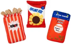 Frisco Baseball Snacks Dog Toy, 3 count