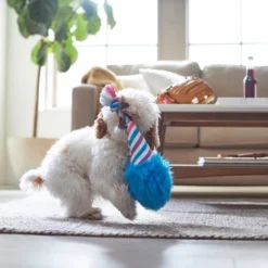 Frisco Baseball Cotton Candy Plush with Rope Squeaky Dog Toy -FRISCO Sales 252750 PT5. SY630 V1615814567