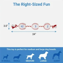 Frisco Baseball Plush with Rope Dog Toy -FRISCO Sales 252752 PT1. SY630 V1615331486