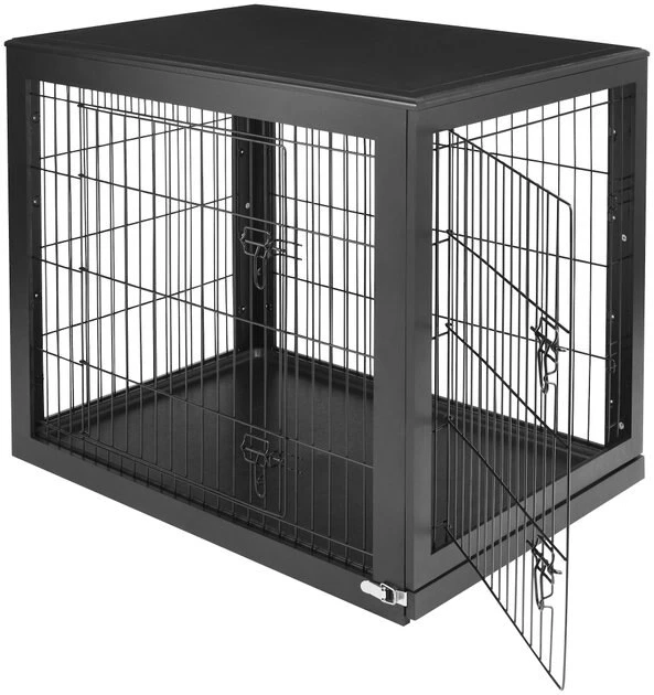 Frisco Double Door Furniture Style Dog Crate, Black 5 Frisco Double Door Furniture Style Dog Crate, Black - Image 3