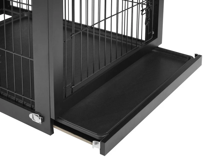 Frisco Double Door Furniture Style Dog Crate, Black 7 Frisco Double Door Furniture Style Dog Crate, Black - Image 5