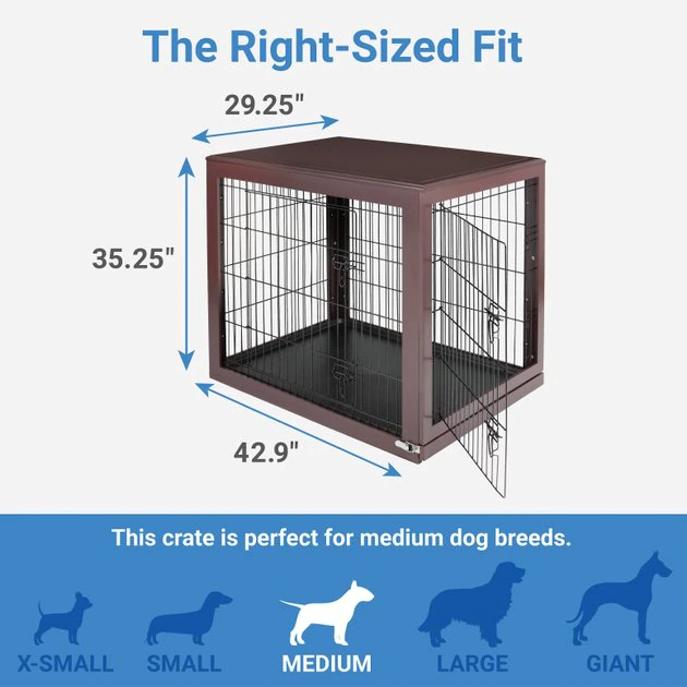 Frisco Double Door Furniture Style Dog Crate, Brown 4 Frisco Double Door Furniture Style Dog Crate, Brown - Image 2