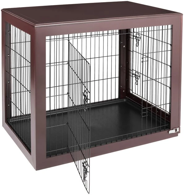 Frisco Double Door Furniture Style Dog Crate, Brown 6 Frisco Double Door Furniture Style Dog Crate, Brown - Image 4
