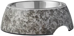 Frisco Black Marble Design Stainless Steel Dog & Cat Bowl