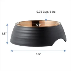 Frisco Matte Black Design Light Copper Stainless Steel Dog & Cat Bowl -FRISCO Sales 253050 PT1. SY630 V1618857431