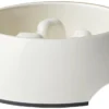 Frisco Melamine Slow Feed Dog & Cat Bowl with Gold Trim, Cream