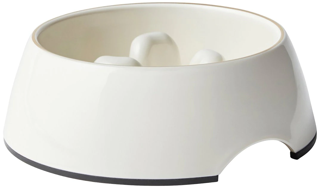 Frisco Melamine Slow Feed Dog & Cat Bowl with Gold Trim, Cream 3 Frisco Melamine Slow Feed Dog & Cat Bowl with Gold Trim, Cream