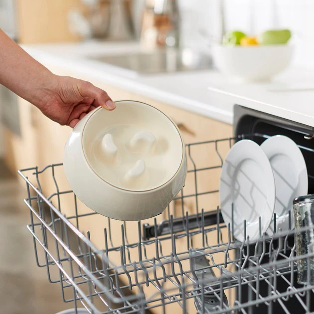 Frisco Melamine Slow Feed Dog & Cat Bowl with Gold Trim, Cream 10 Frisco Melamine Slow Feed Dog & Cat Bowl with Gold Trim, Cream - Image 8